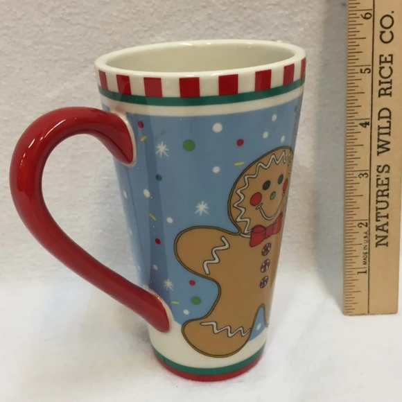 2 Gingerbread Mugs New Celebrating Home Stoneware Microwave Dishwasher Safe - Picture 5 of 9